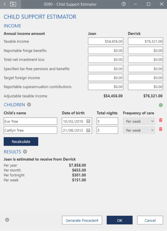 Child Support Estimator LEAP Community